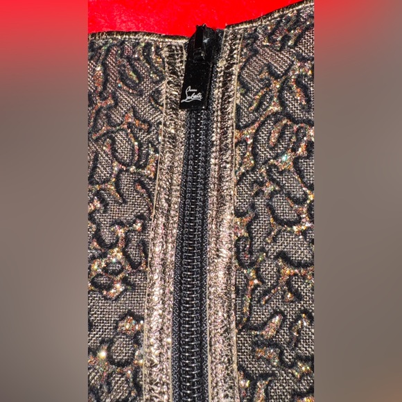 Christian Louboutin Glitter Jacquard Ankle Boots (Size 37) - Picture 3 of 10